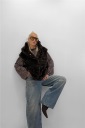 pelliccia smanicata con cappuccio savage